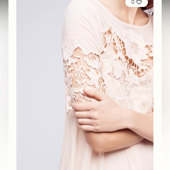 Holding Horses Anthropologie Beige Lace Dress size 12 - Picture 3 of 7